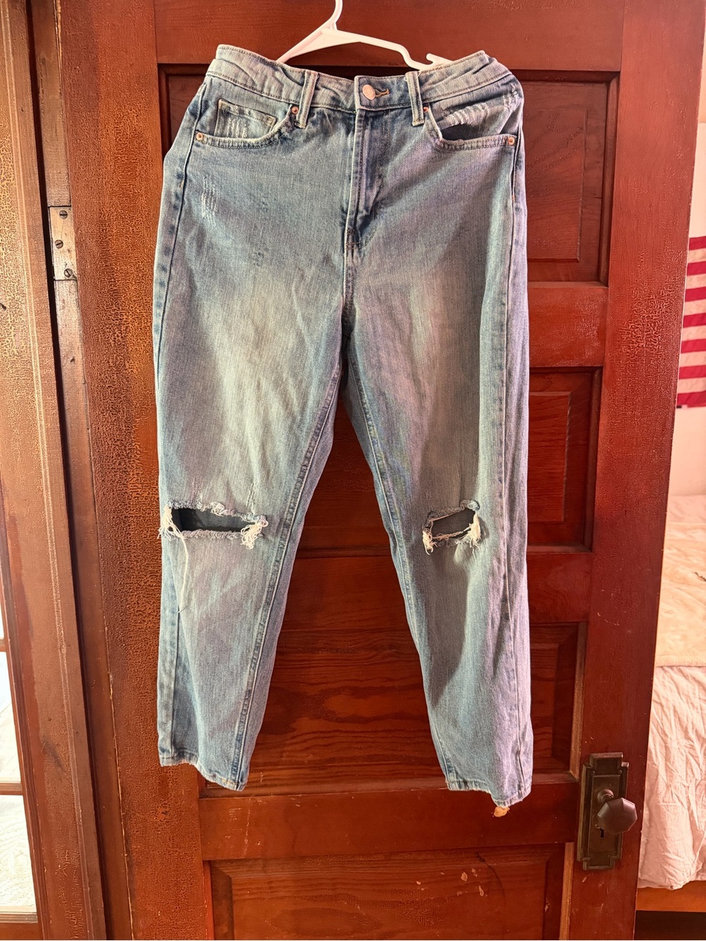 wild fable Distressed Light Blue Boyfriend Jeans